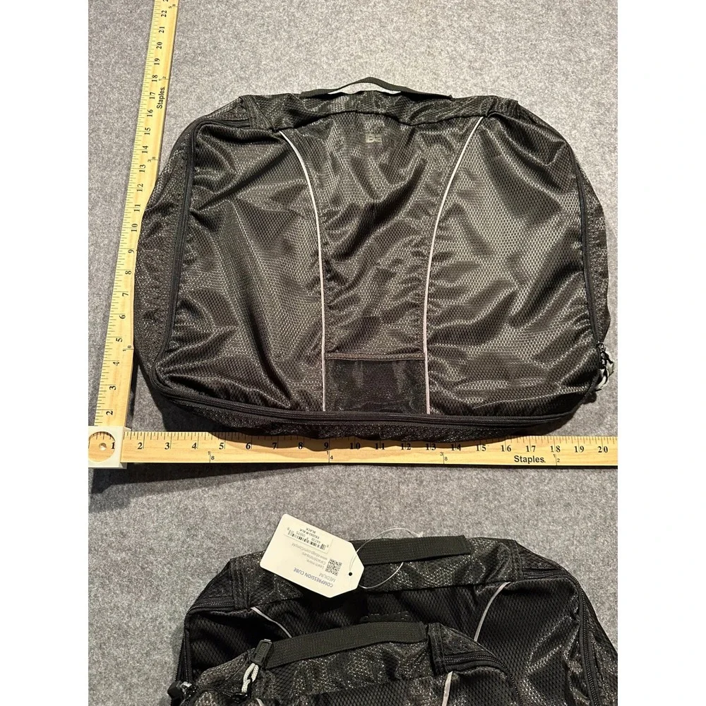 eBags Set of 3 Compression Packing Cubes Black Travel Organizer EB2063-M-BLK